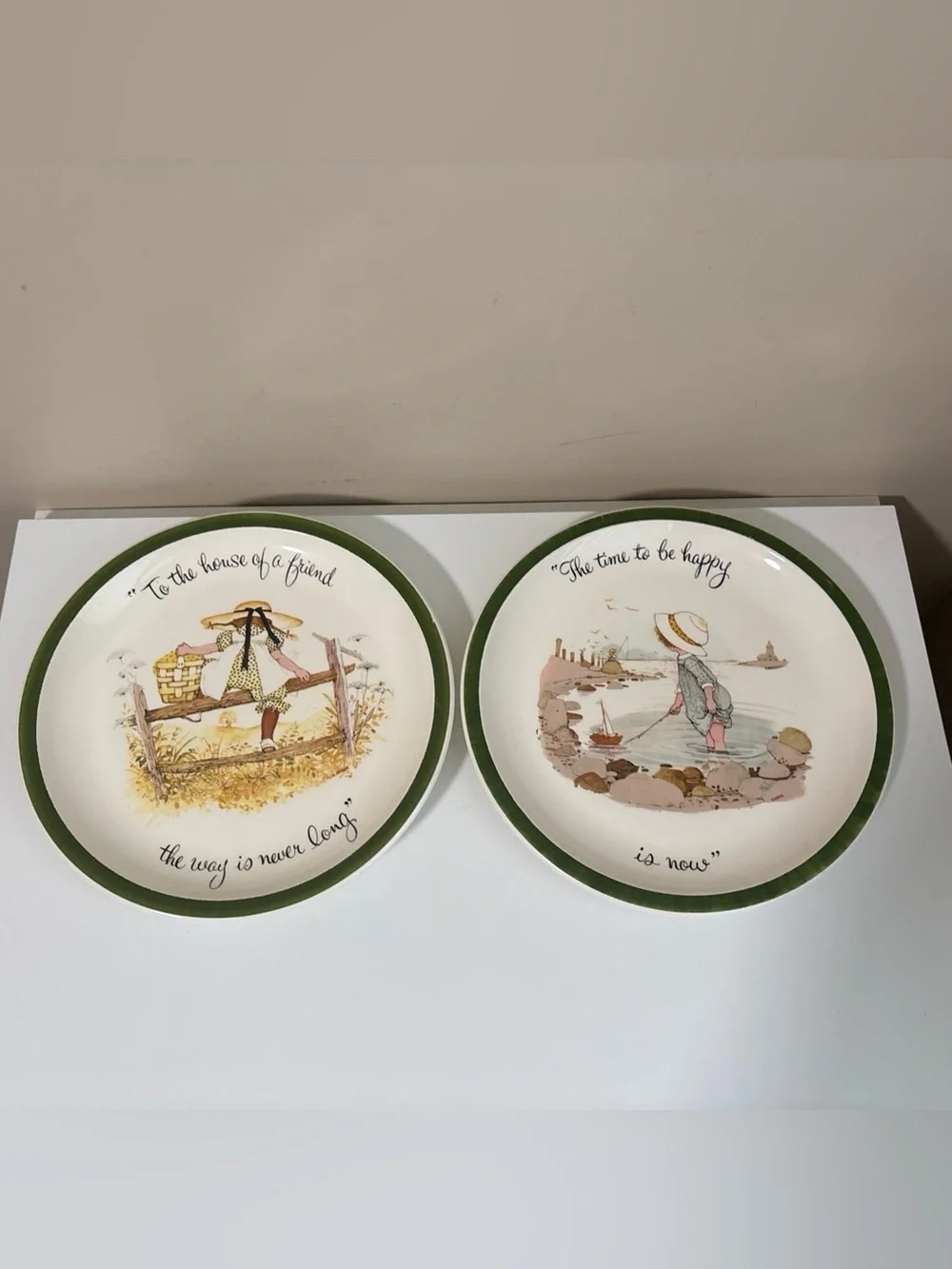 Vintage HOLLY HOBBIE Collector's Edition Plates 70's the time to be happy is now